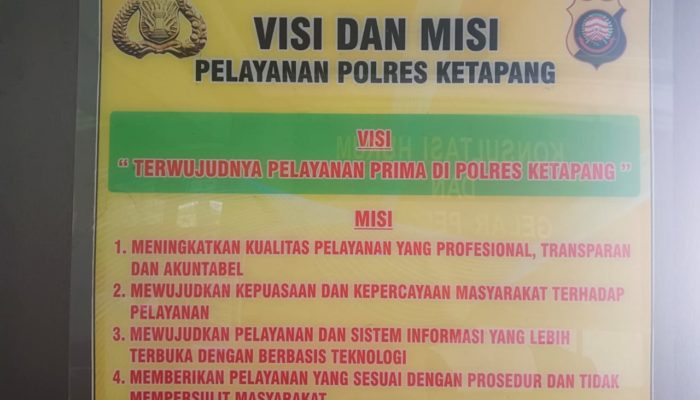 Visi Misi Pelayanan SPKT Polres Ketapang